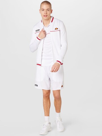 ELLESSE Athletic Zip-Up Hoodie 'Tommie' in White