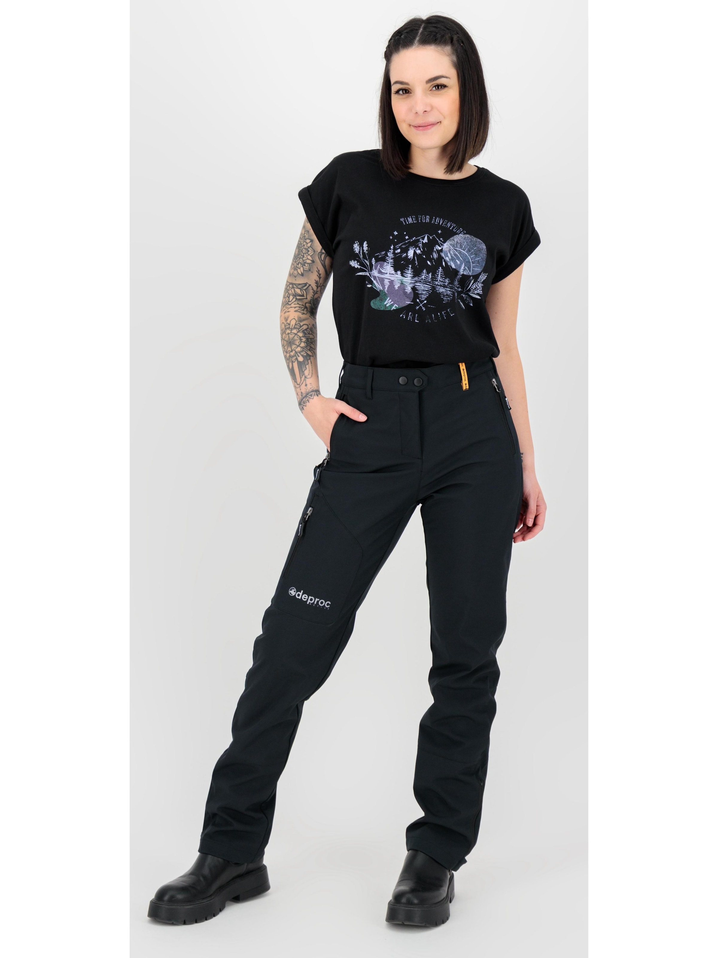 deproc Slimfit Outdoorhose 'STERLING' in Schwarz: Vorderseite