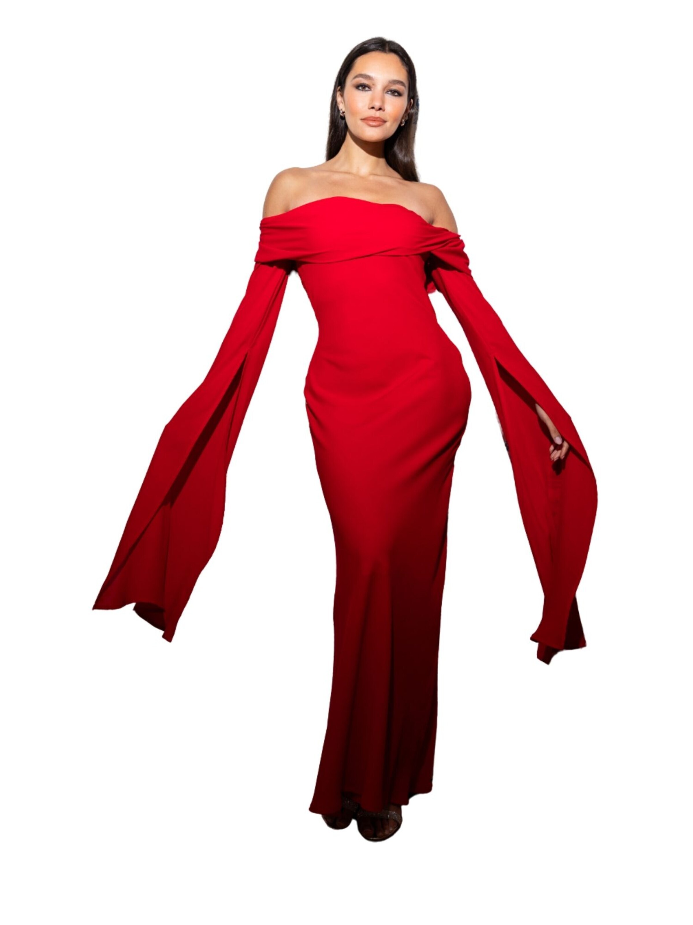 Nisia PartyWear - Vestido de gala 'Habarana' en rojo