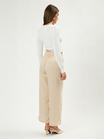 Influencer Wide leg Broek in Beige