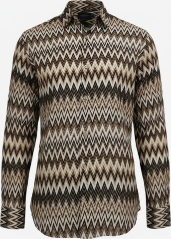Radwa Regular fit Overhemd 'Men's Viscose multicolor pattern shirt' in Bruin: voorkant