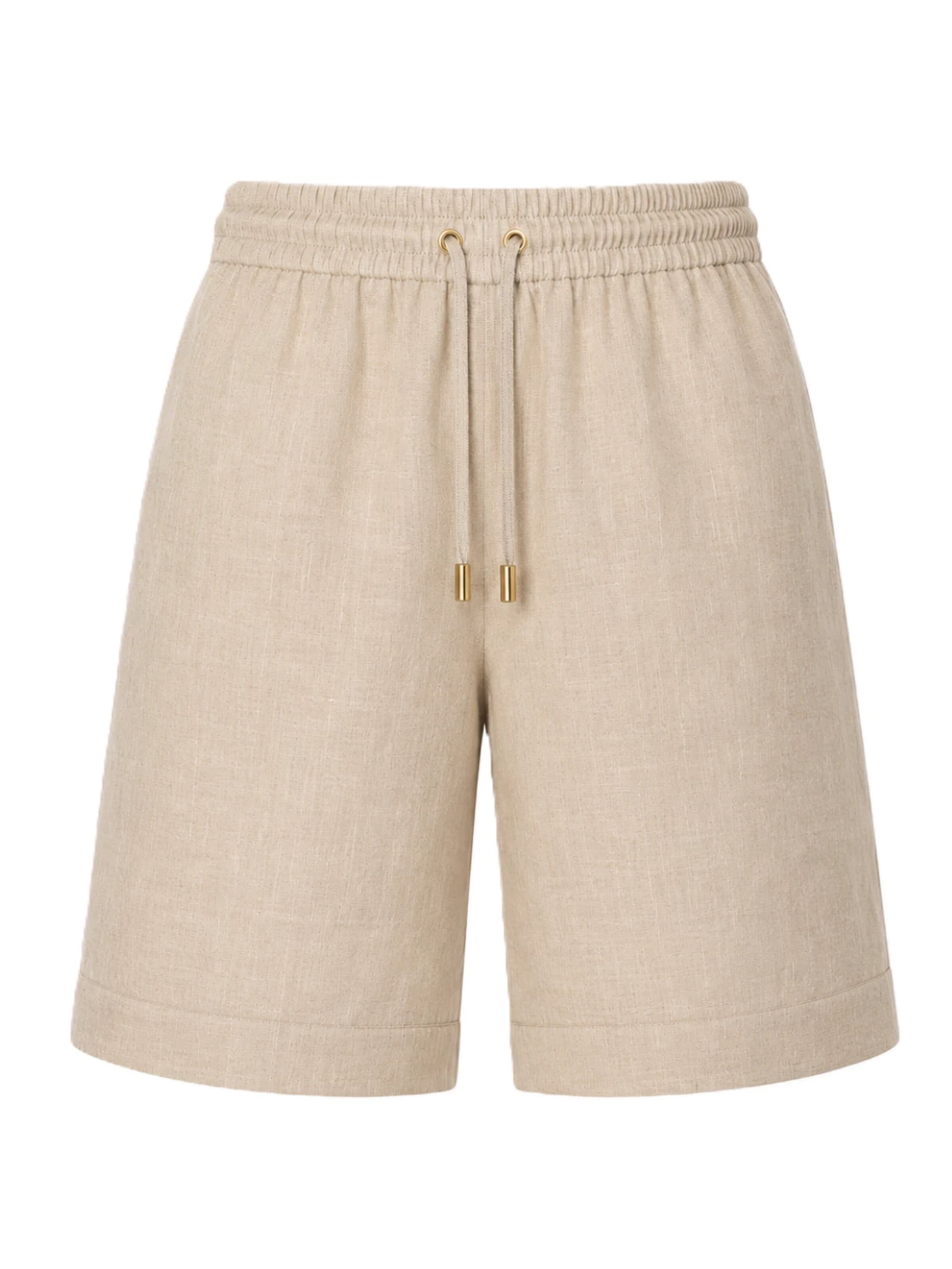 BREEZERA Wide leg Pants 'Leinenshorts' in Beige: front