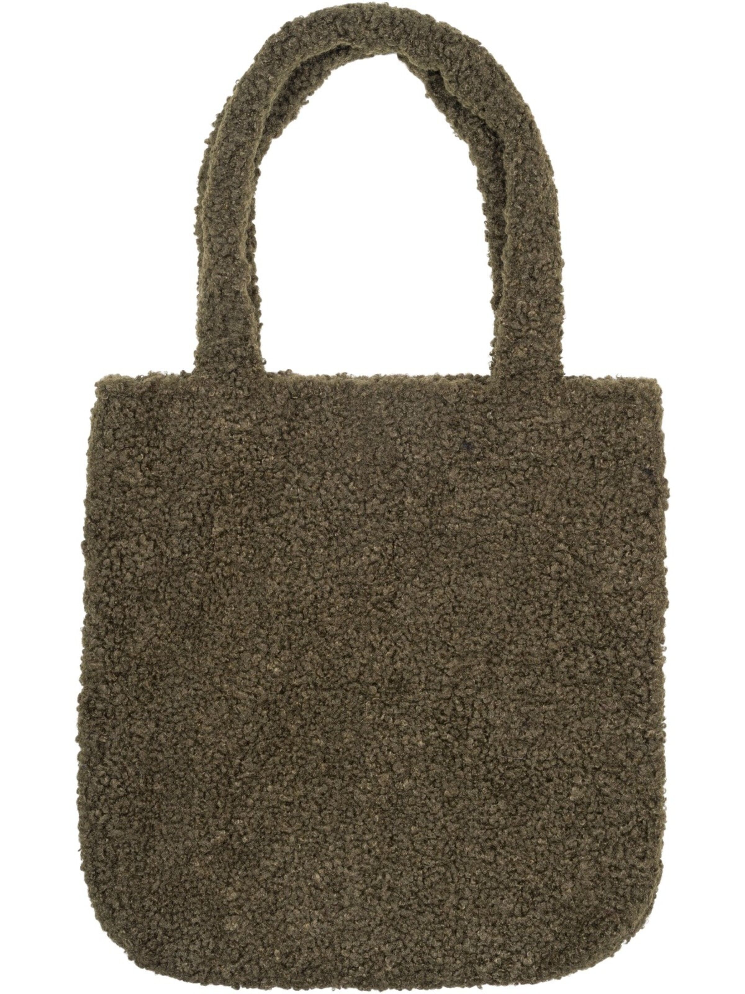 styleBREAKER Schultertasche 'Teddyfell Beuteltasche'‌‌‌‌‌ in Grün: Vorderseite