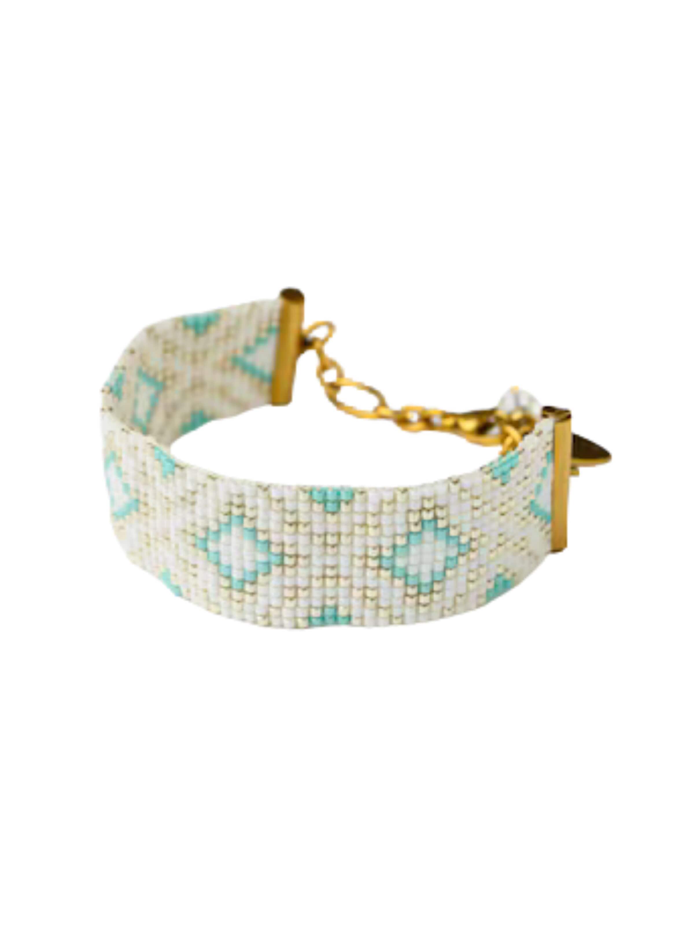 Bracelet 'Tranquil Radiance Miyuki' THE GEM STORIES JEWELRY en bleu : devant