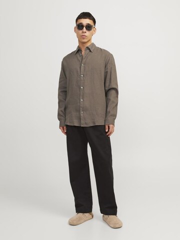 JACK & JONES Regular fit Overhemd 'Lawrence' in Bruin
