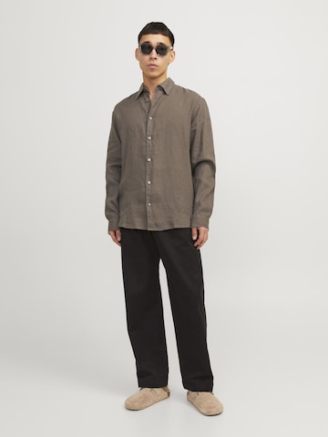 JACK & JONES Regular fit Button Up Shirt 'Lawrence' in Grey