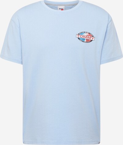 Tommy Jeans T-Shirt en bleu clair / rouge clair / noir / blanc, Vue avec produit
