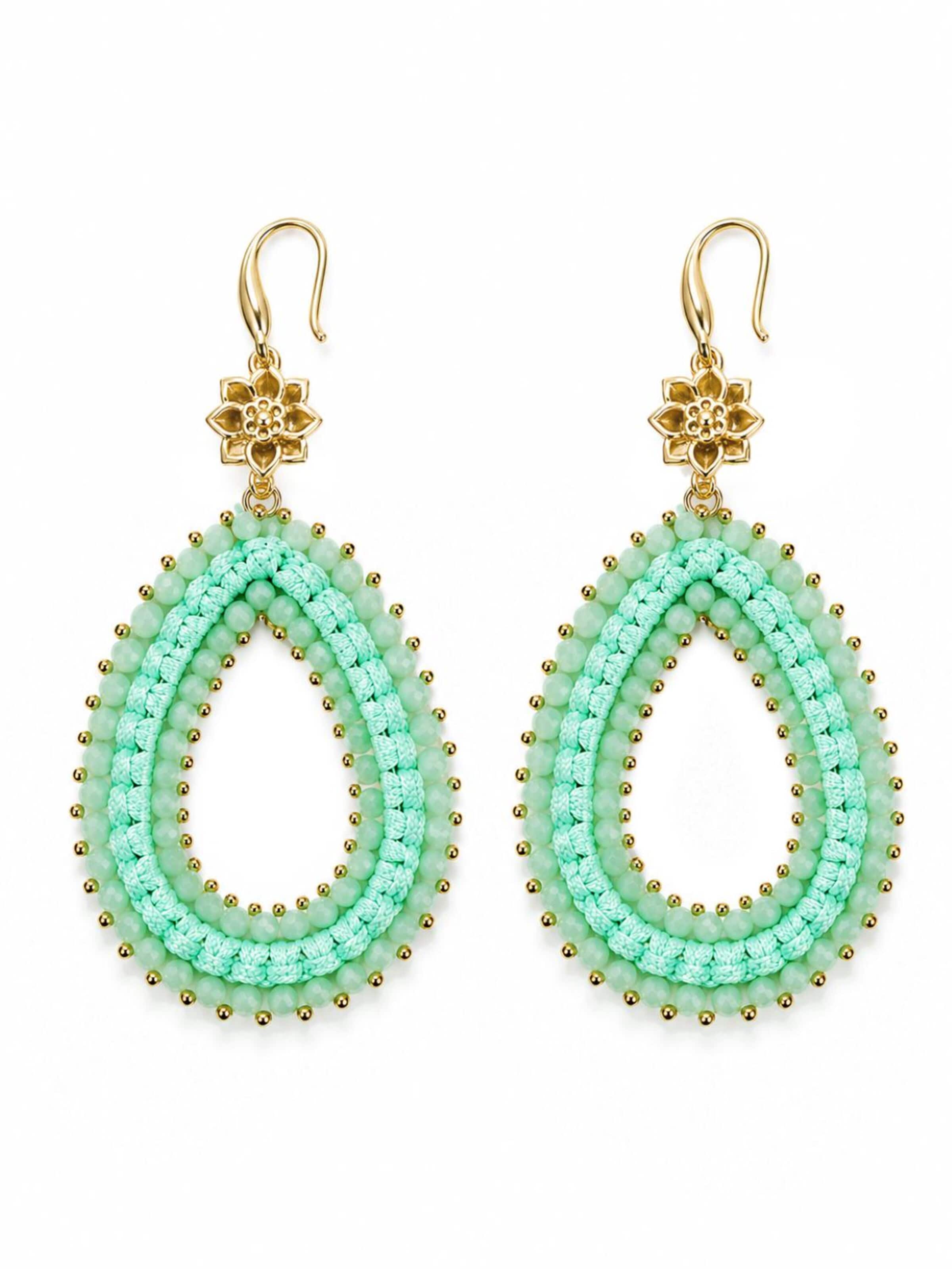 Alster Herz Earrings 'PAROS' in Green: front
