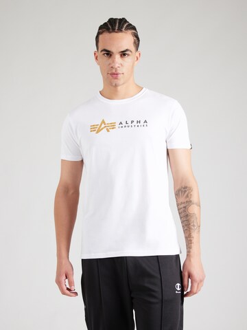 ALPHA INDUSTRIES Футболка в Белый: спереди