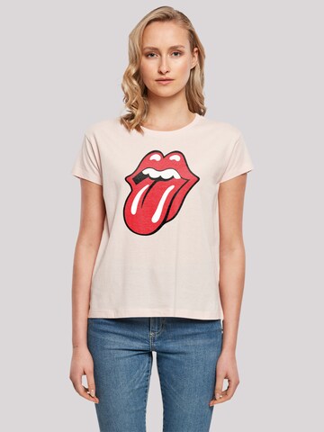 F4NT4STIC T-Shirt 'The Rolling Stones Classic Tongue' in Pink: predná strana