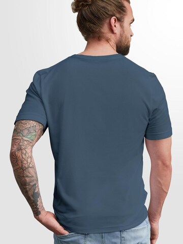 Neverless Shirt 'Servus 3 Bier' in Blau