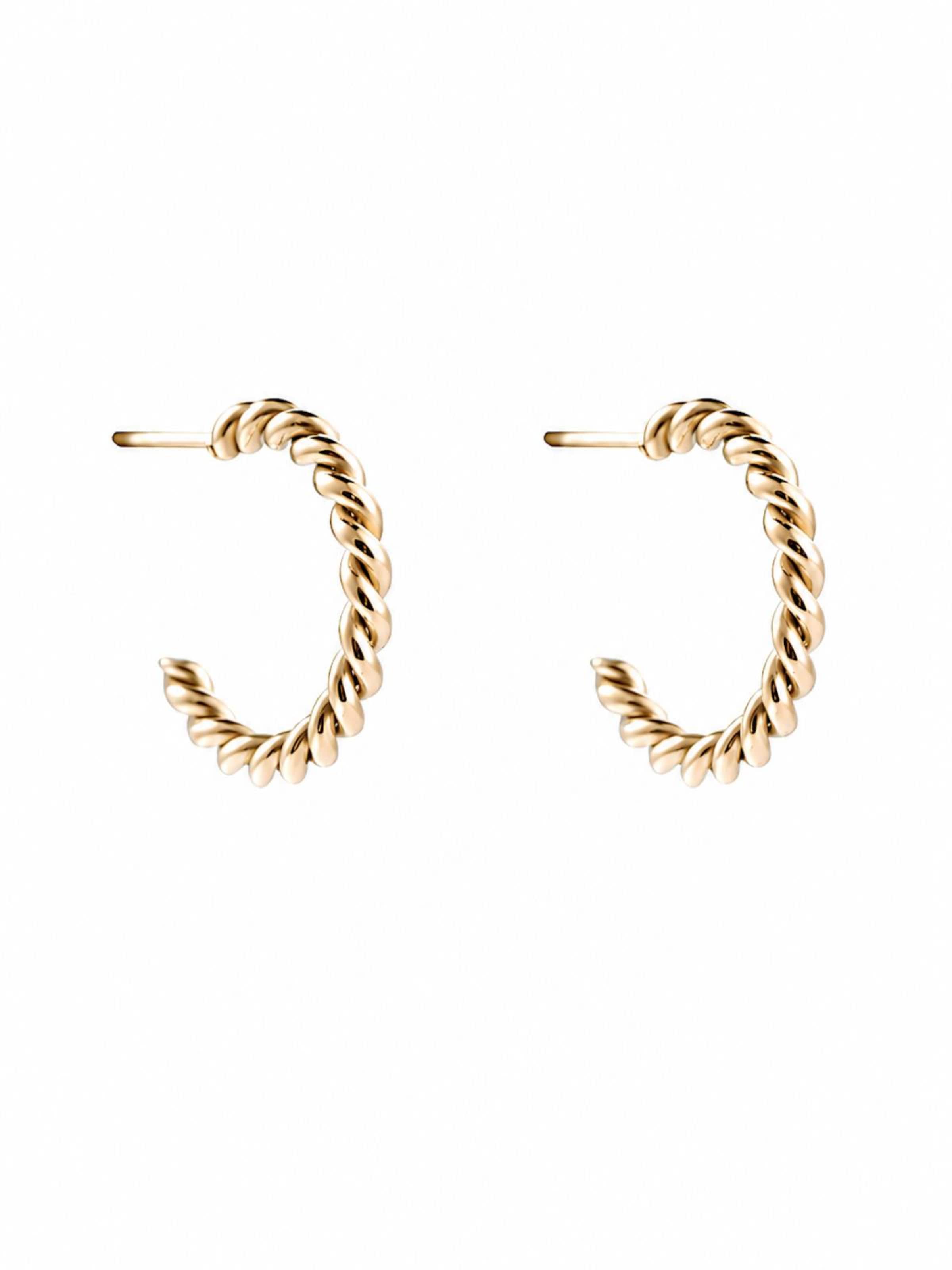 Cala Rose Ohrringe 'BRAIDED HOOPS'‌‌‌‌‌‌ in Gold: Vorderseite