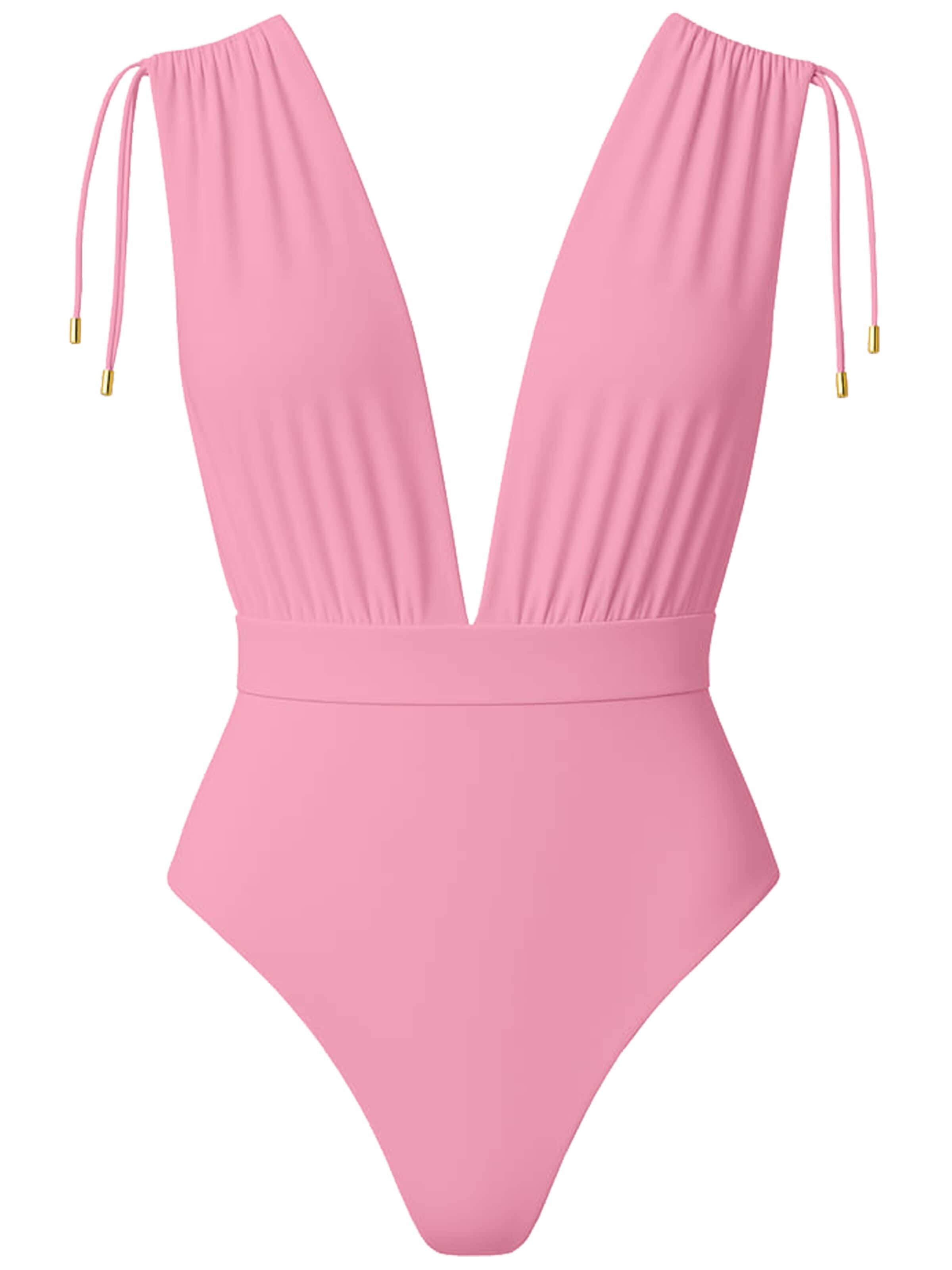 SEA ME SWIM High neck Swimsuit 'CAYMAN' in Pink: front