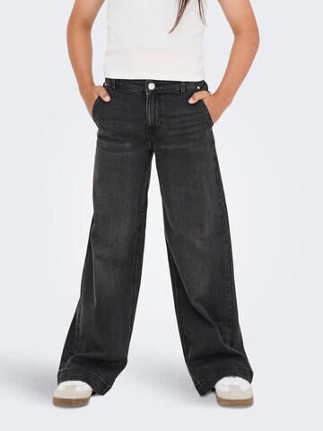 ONLY GIRLS Wide leg Jeans 'KOGNew Brook' in Grijs: voorkant