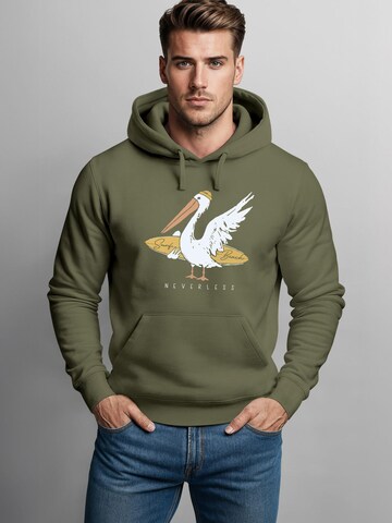 Neverless Sweatshirt 'Pelikan' in Green