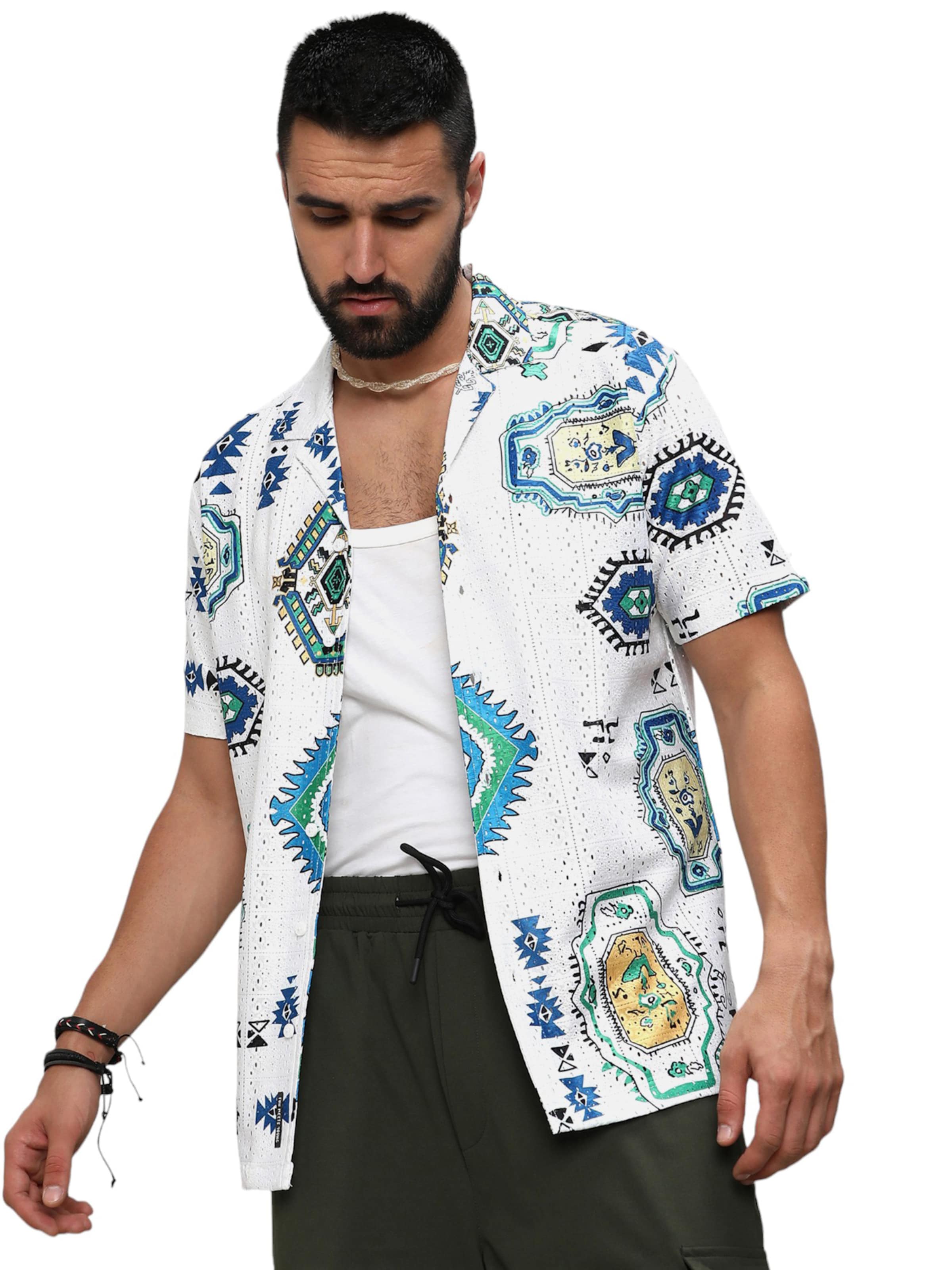 Campus Sutra Rovný strih Košeľa ' Kane ' - Biela: predná strana