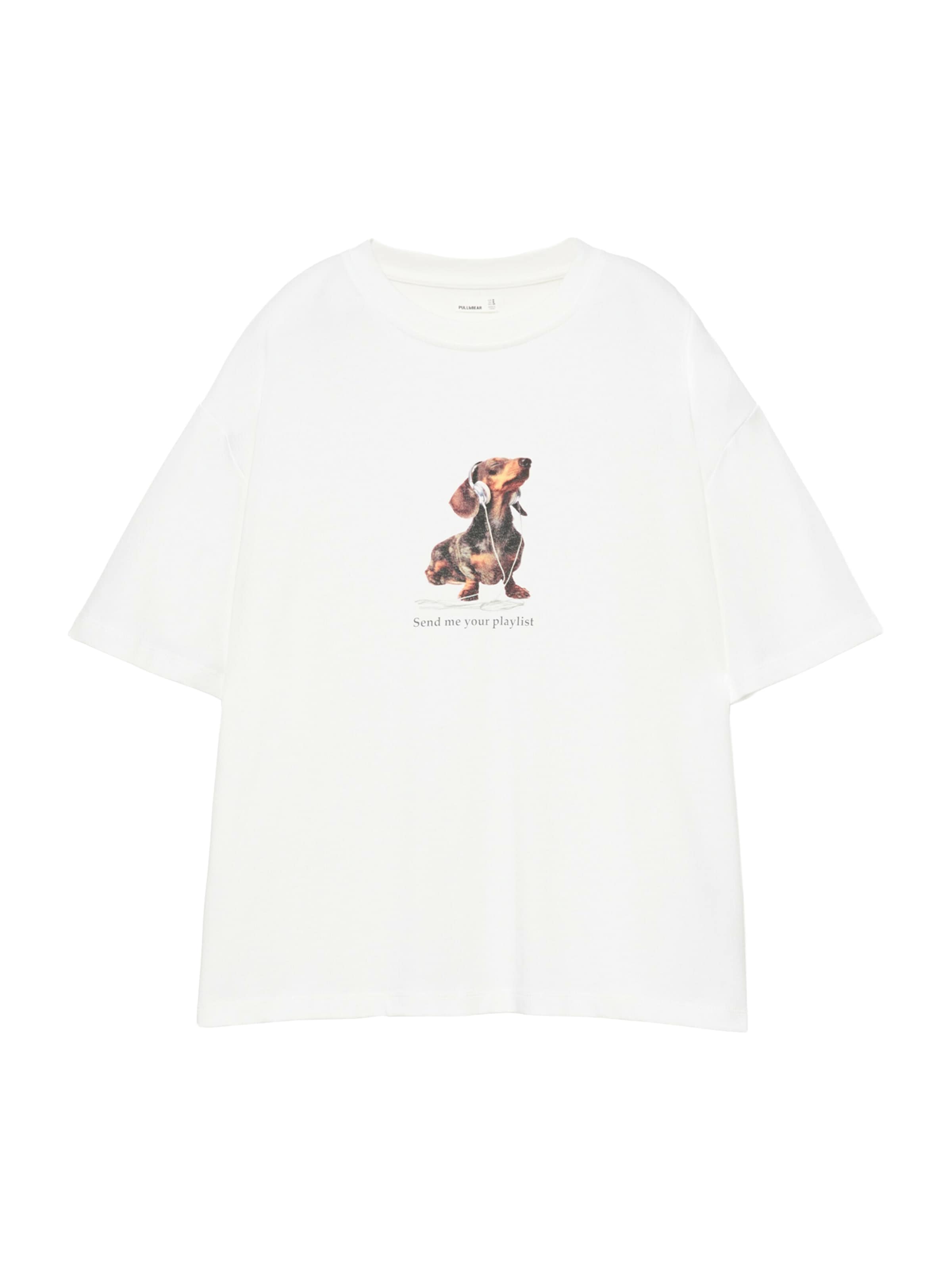 Tricou de la Pull&Bear pe alb: față