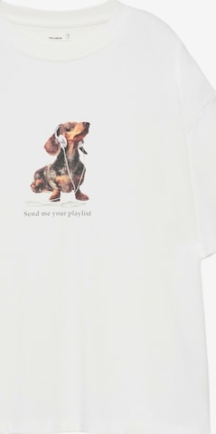 Tricou de la Pull&Bear pe alb: față