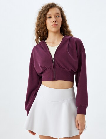 Koton Zip-Up Hoodie in Red: front