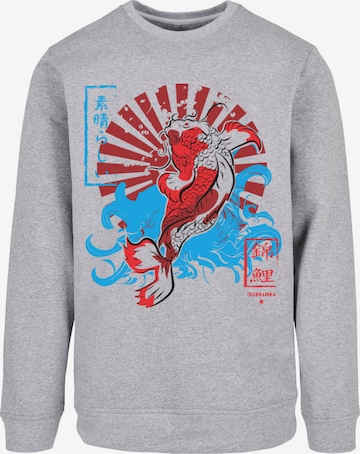 F4NT4STIC Sweatshirt 'Japan Koi Fisch' in Grey: front