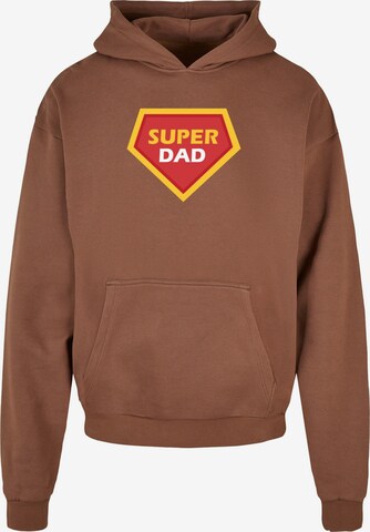 Sweat-shirt 'Fathers Day- Super Dad' Merchcode en marron : devant