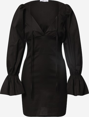 Femme Luxe Shirt Dress 'FAYE' in Black: front