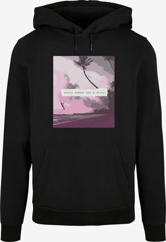 Merchcode Sweatshirt 'Summer - Every summer has a story' in Schwarz: predná strana