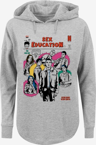 F4NT4STIC Sweatshirt 'Sex Education Magazine Cover Netflix TV Serie' in Grijs: voorkant