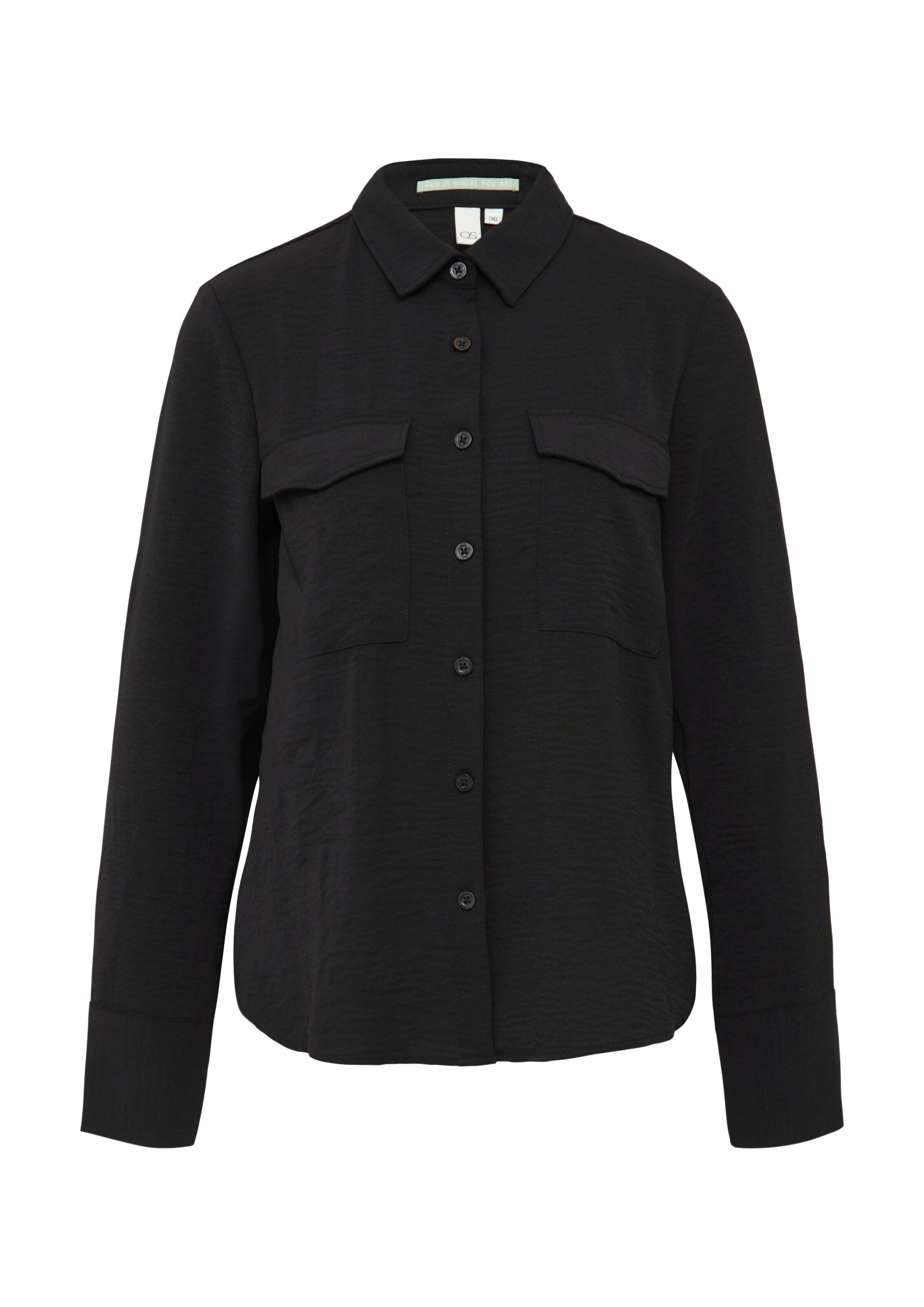 QS Bluse in Schwarz: Vorderseite