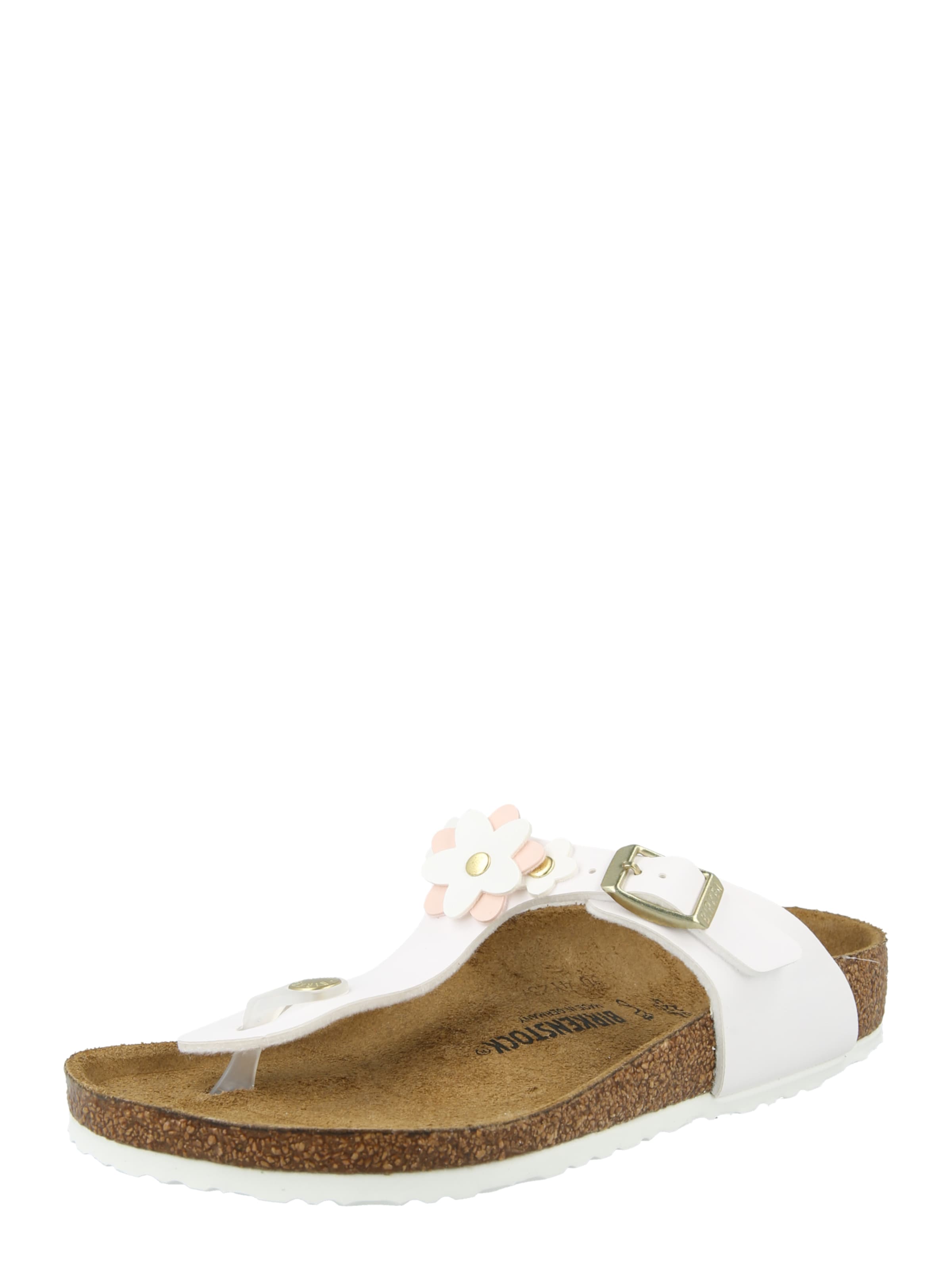 Sandale 'Gizeh Flowers' de la BIRKENSTOCK pe alb: față