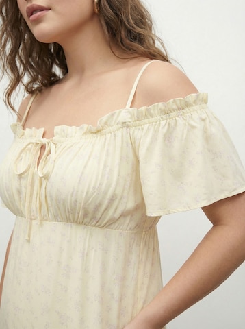 CITA MAASS Sommerkjole 'Cold Shoulder' i gul