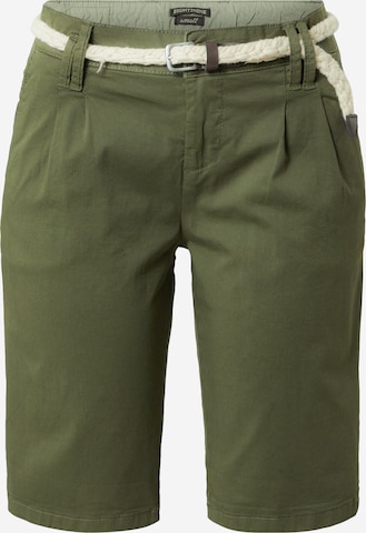 Eight2Nine Slim fit Pleat-Front Pants in Green: front