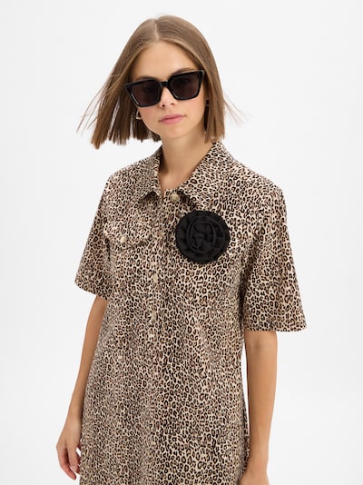 Liu Jo Robe-chemise 'Makura' en camel / beige clair / brun foncé / noir, Vue avec produit