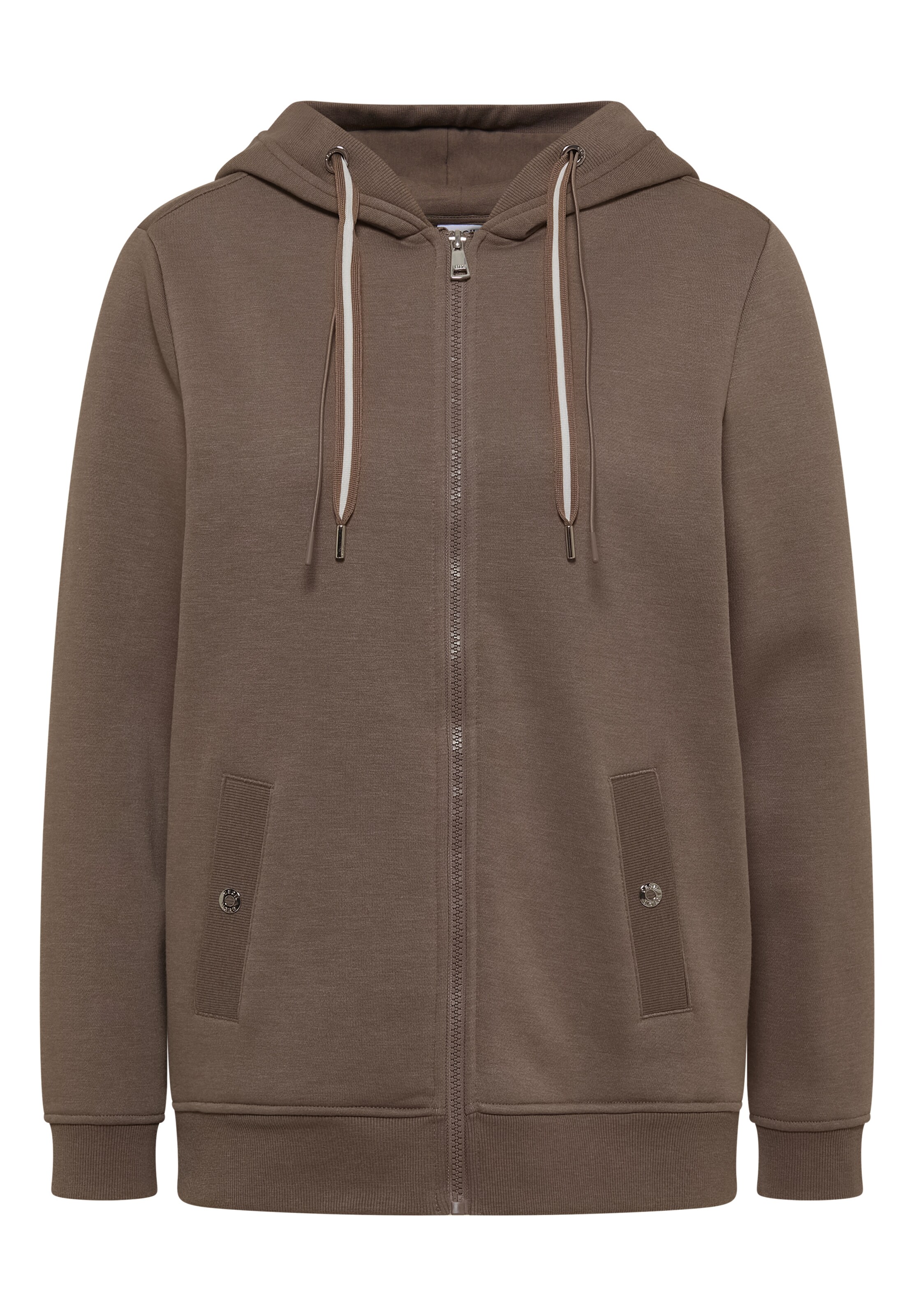 CECIL Sweatjacke mit strukturierter Oberfläche in XXXL in braun, Produktansicht