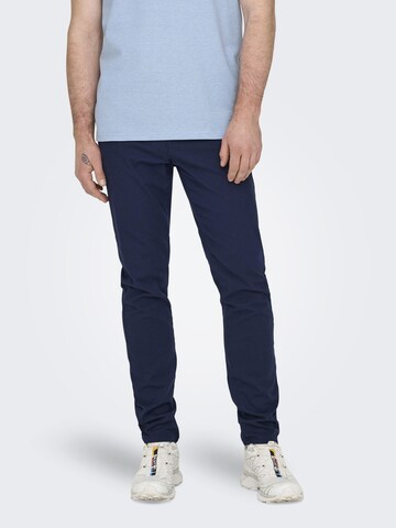 Only & Sons Слим Брюки-чинос 'ONSMark Pete' в Синий: спереди