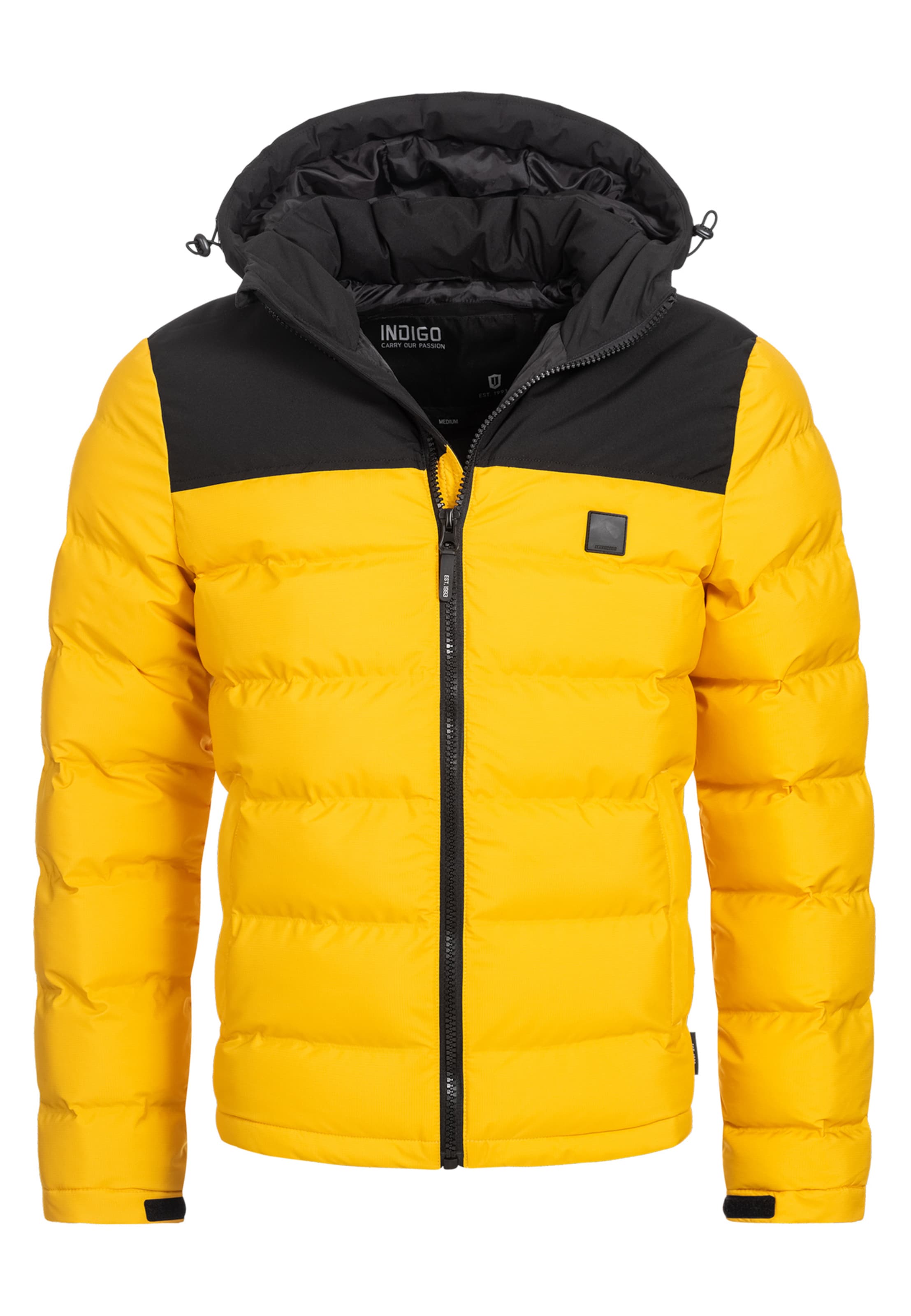 INDICODE JEANS Between-season jacket 'Eberhardy' in Yellow: front