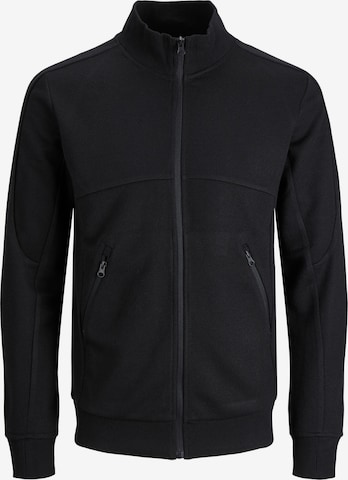 JACK & JONES Zip-Up Hoodie 'Heat' in Black: front