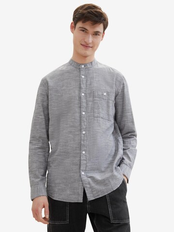 TOM TAILOR DENIM Regular fit Button Up Shirt in Grey: front