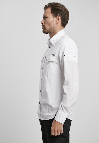 Brandit Regular fit Button Up Shirt in White