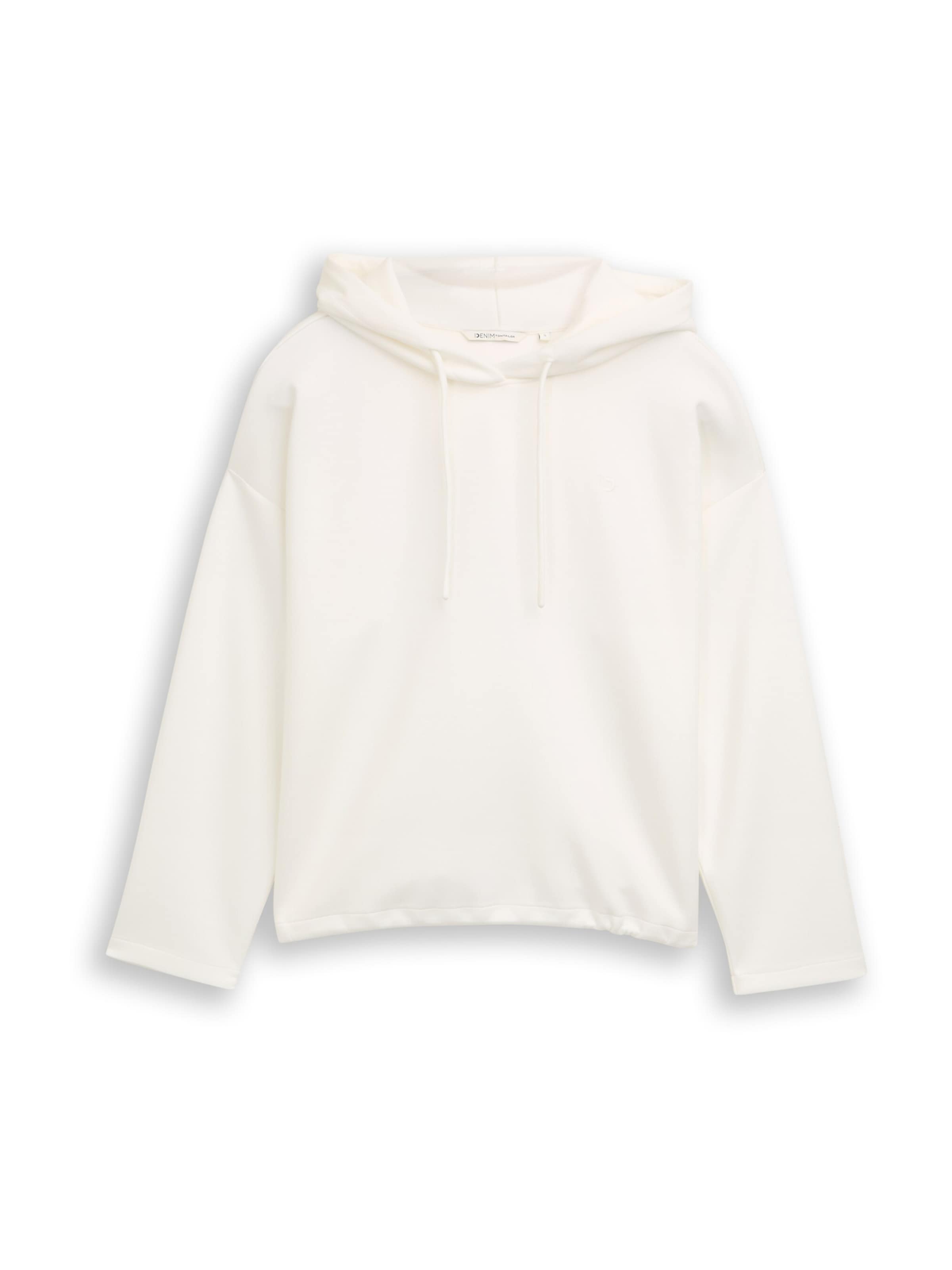 TOM TAILOR DENIM Μπλούζα φούτερ σε λευκό: μπροστά