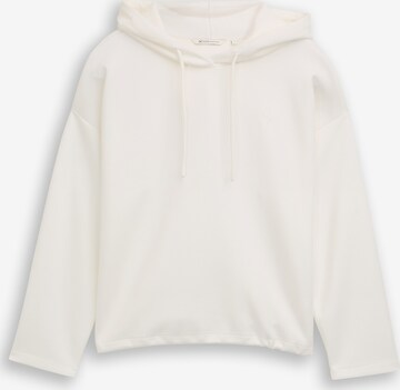 Sweat-shirt TOM TAILOR DENIM en blanc : devant