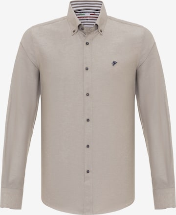 Coupe regular Chemise 'Tywin' DENIM CULTURE en beige : devant