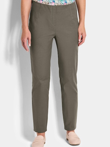 Coupe slim Pantalon 'Louisa' Goldner en vert