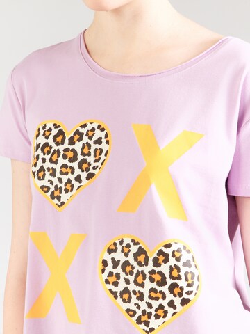 miss goodlife Tričko 'XO Leo Hearts' – fialová