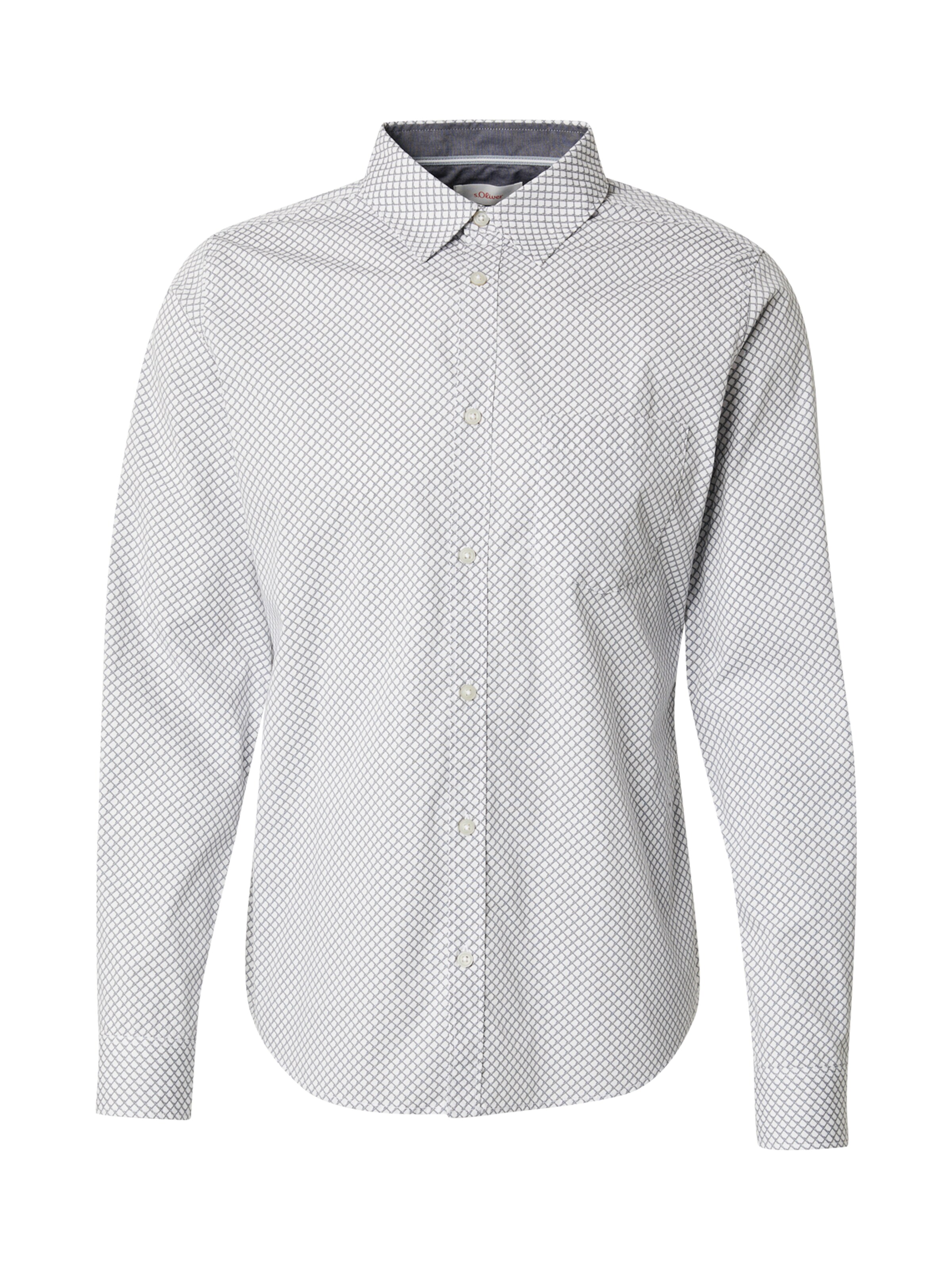 s.Oliver Slim Fit Hemd in Grau: Vorderseite