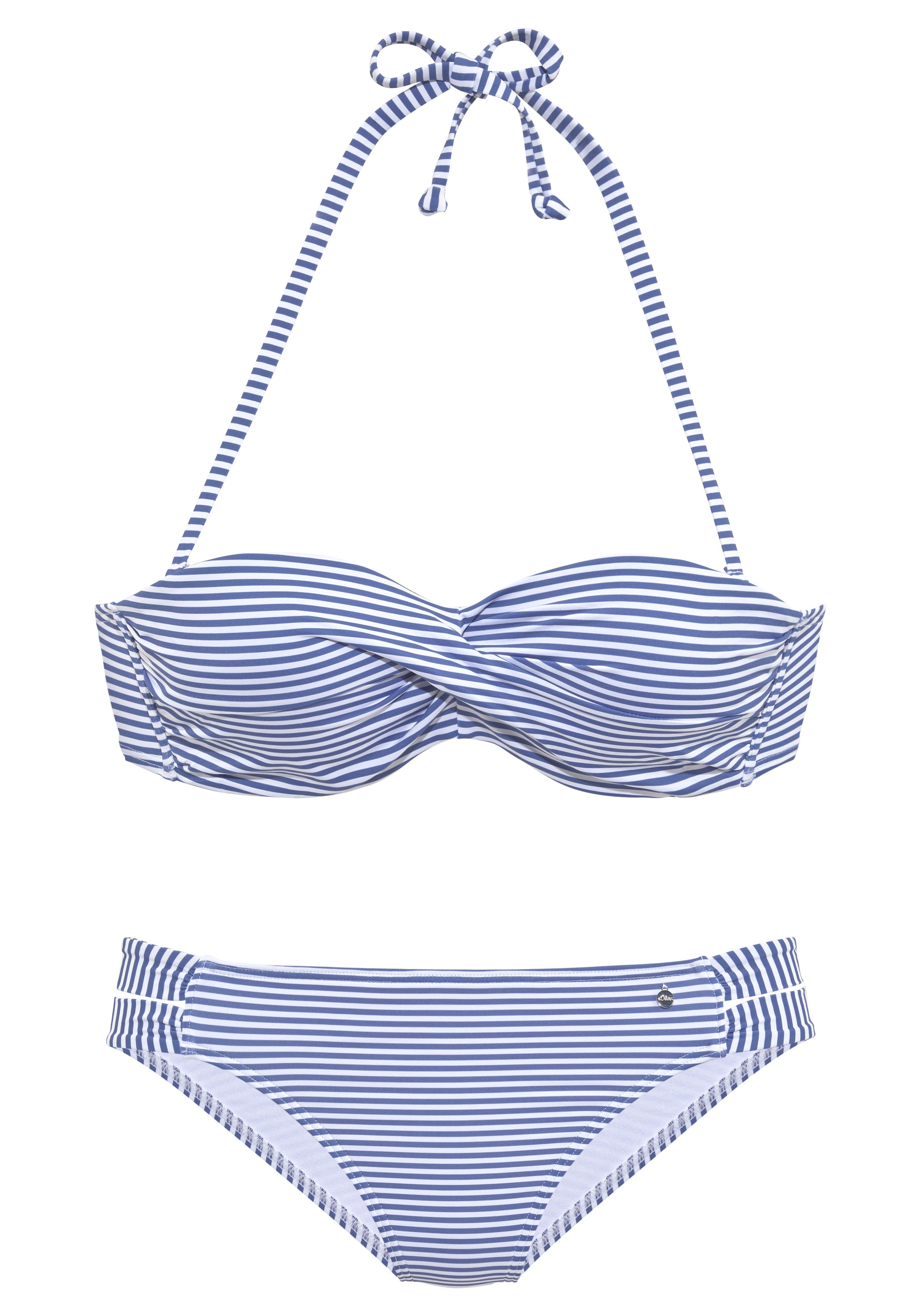 s.Oliver Bandeau Bikini in Blue: front