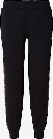 Effilé Pantalon de sport 'Essentials' PUMA en noir : devant