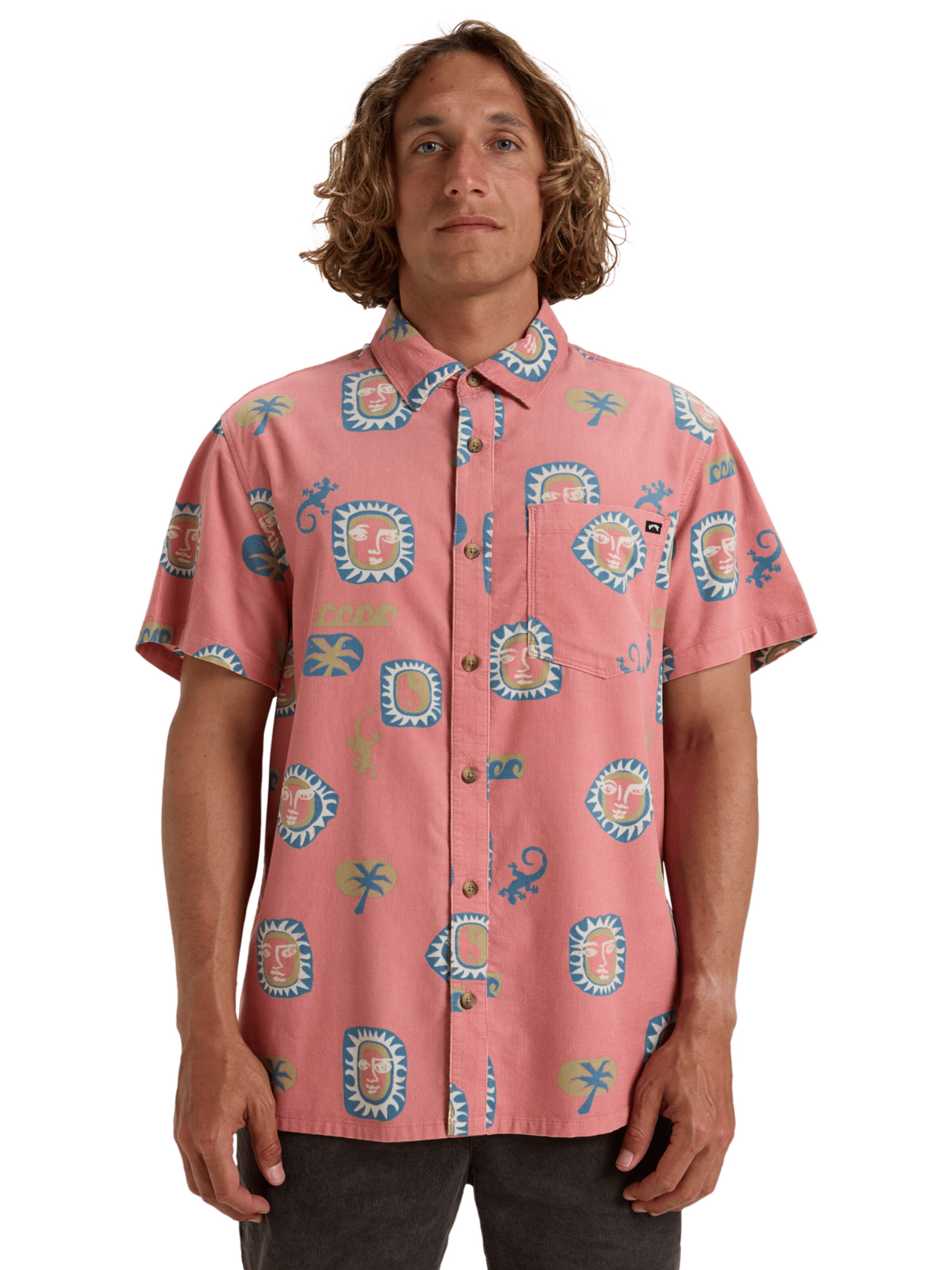 BILLABONG Comfort fit Button Up Shirt 'Solana' in Pink: front