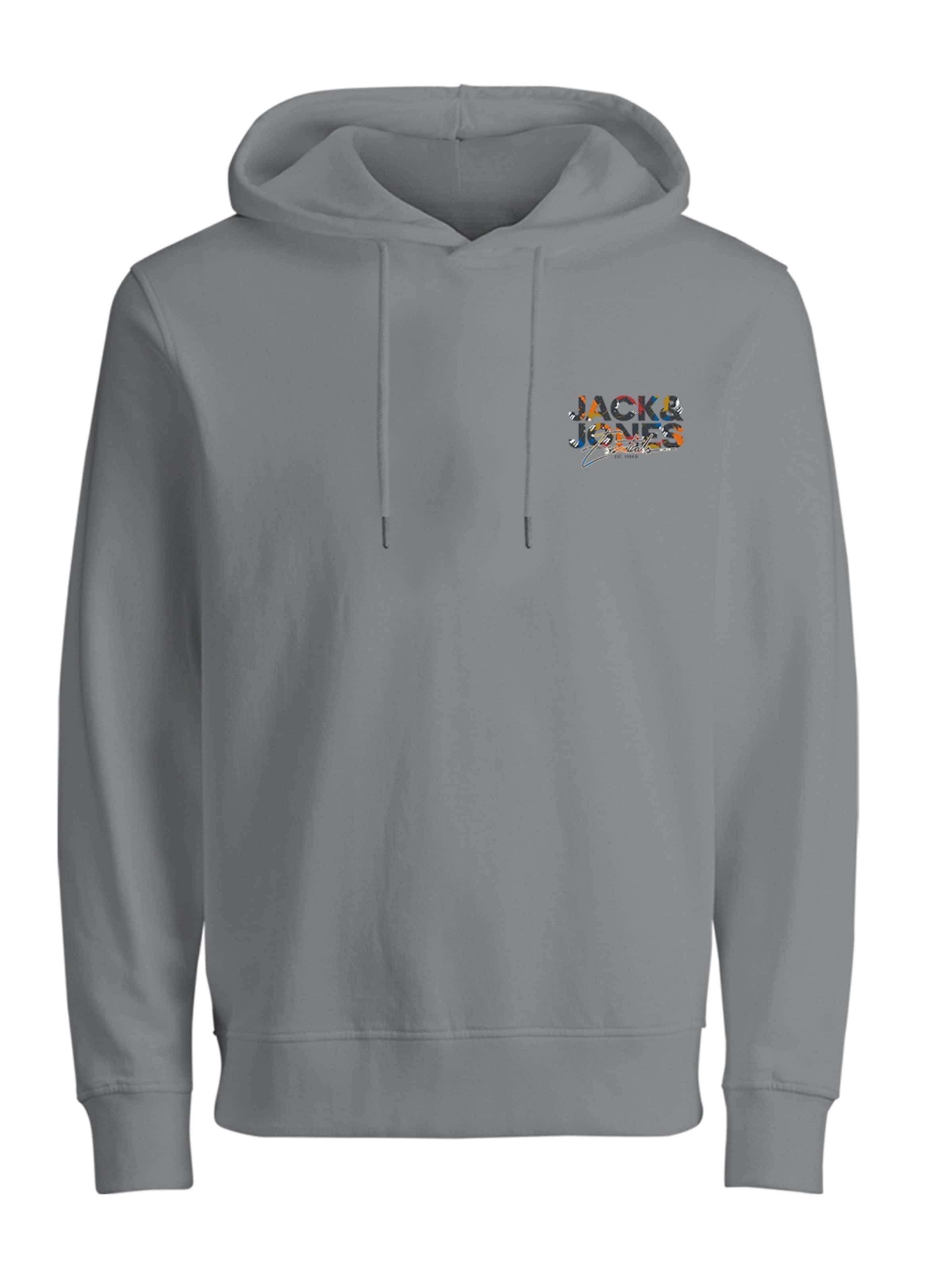 JACK & JONES Sweatshirt 'JJGEPLAS' in Grijs: voorkant