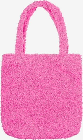 styleBREAKER Shoulder Bag 'Teddyfell Beuteltasche' in Pink: front